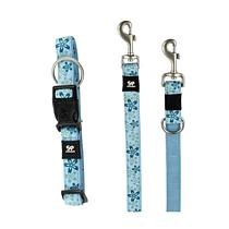 TrendLine Hundehalsband und Leine Flower, hellblau