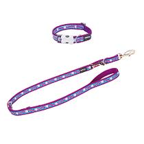 RedDingo Halsband & Leine Design Unicorn Purple